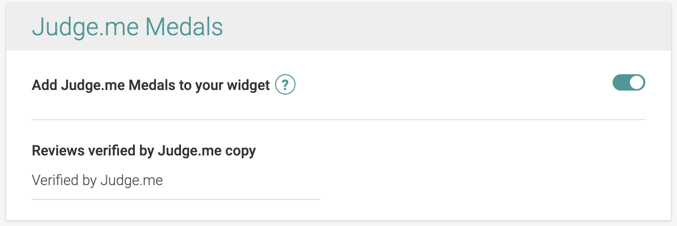 judge.me widget 3.0 medals settings