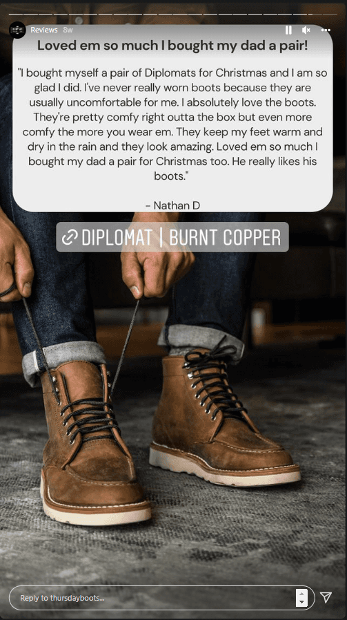 Customer Testimonial - Instagram Story