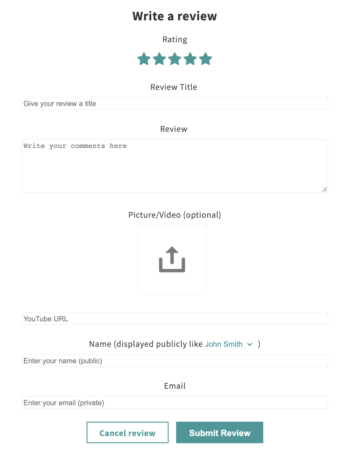 judge.me widget 3.0 new widget form